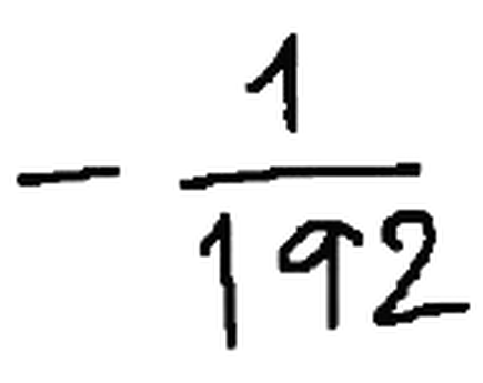 Fórmula manuscrita: menos 1 sobre 192